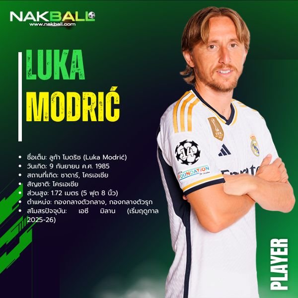 นักบอล ลูก้า โมดริช